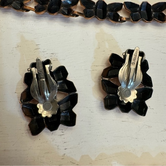 Elegant Renoir Copper Firefly Parure Necklace & Clip-on Earrings Signed Set - Picture 9 of 13